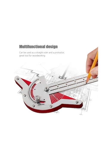 Konesam 20 İnç Metal Açı Çizgisi - Ahşap İşleri Ölçüm Aracı, 1mm Hassasiyetli Kenar Ölçer, Gümüş Renk