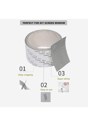 Gajeena Siyah Cam Fiber Pencere Perde Tamir Bandı - 5x200 Cm, Yüksek Tutuculuk, Tükenmez, Kolay Kullanım, Tüm Perde Türlerine Uygulanır