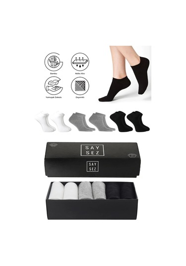 Bambu Erkek Patik Düz Siyah-beyaz-gri Renk Çorap Dikişsiz Premium Kutulu 6'lı / Hediyelik Beyaz - Gri - Siyah Bambu Erkek Patik Düz Siyah-beyaz-gri Renk Çorap Dikişsiz Premium Kutulu 6'lı / Hediyelik Beyaz - Gri - Siyah