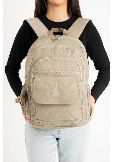 Ultra Hafif Çok Cepli Su Geçirmez Sırt Çantası Unisex Vizon Model: 571-2a - Vizon