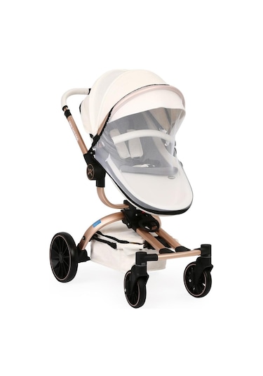Yoyko Spin 360 Derece Dönebilen Bebek Arabası Beyaz Rose Kasa