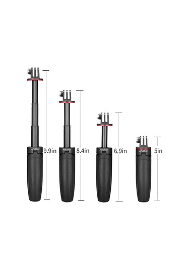 Mini Genişletilebilir Masaüstü Tripod Elde Taşınabilir Aksiyon Kamerası Vlog Selfie Çubuğu Braketi Gopro Hero 9/8/7/6/5 İçin Yedek Siyah