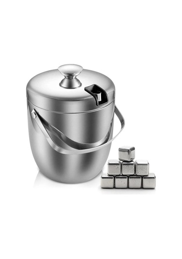 Jialan Buz Kovası, Yalıtımlı Paslanmaz Çelik Çift Duvarlı Buz Gümüş