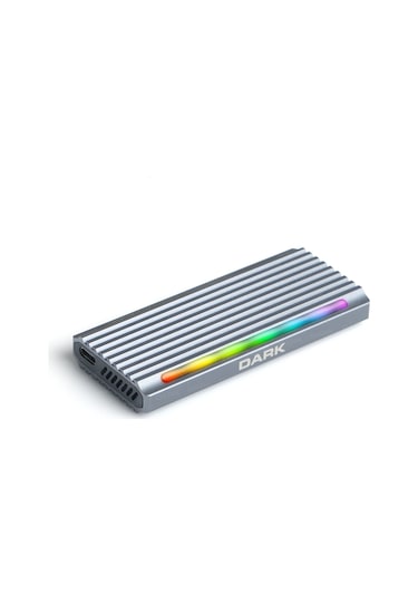 Dark USB 3.2 Gen2 Type C - M.2 NVMe & NGFF SATA SSD RGB LED