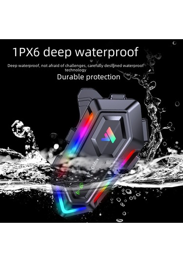 Vkemall Y20max Intercom Bluetooth Kask Kulaklığı 2'si 1 Arada Etiket Tek Paket