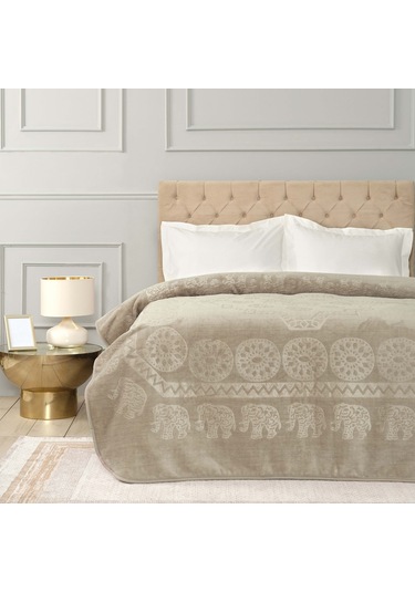 Karaca Home Elephant Vizon Çift Kişilik Soft Embosy Battaniye