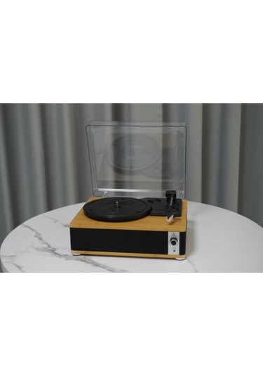 Fomix Fm-109 Siyah Hoparlörlü Bluetoothlu Pikap Plak Çalar Siyah