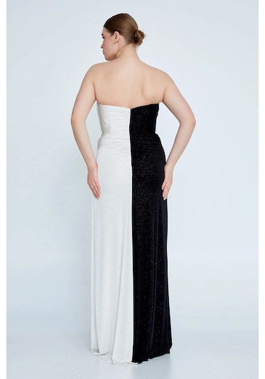 Şeref Vural Kadın Büyük Beden Straplez Derin Yırtmaçlı Maxi Abiye Elbise 8237 Siyah-beyaz Siyah-beyaz Şeref Vural Kadın Büyük Beden Straplez Derin Yırtmaçlı Maxi Abiye Elbise 8237 Siyah-beyaz Siyah-beyaz