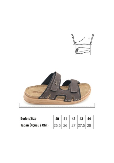 Gezer Feıchtıngen Erkek Yazlık İç Taban Hakiki Deri Çift Cırtlı Ayarlanabilir Rahat Taban Günlük Ter Kahve