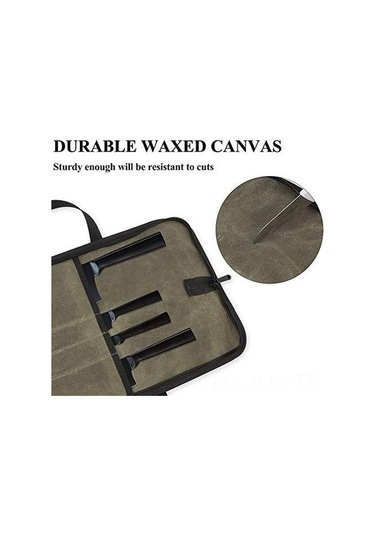 Jeehugo Yeşil Tuval Bıçak Çantası - Taşınabilir Fantezi Pansiyon Çanta, Outdoor Piknik İçin Konforlu, Fermuarlı Tasarım Diğer