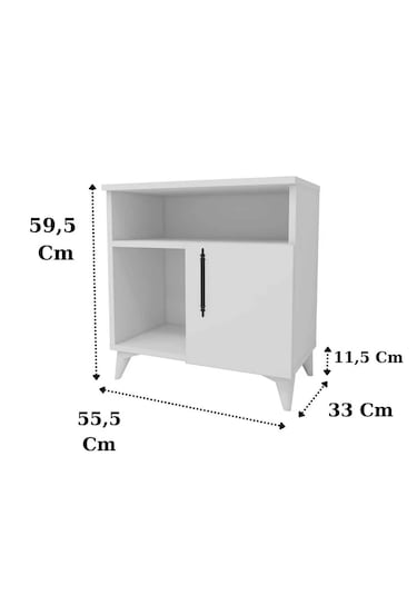 Reyo Home Enda Kommen 3 Bölmeli Kapaklı Komodin Beyaz
