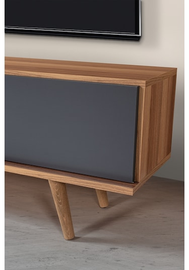 3331 Ela 130 Cm Ahşap Ayaklı Tv Ünitesi , Söğüt - Antrasit , Tv Sehpası , Salon , Oturma Odası Diğer 3331 Ela 130 Cm Ahşap Ayaklı Tv Ünitesi , Söğüt - Antrasit , Tv Sehpası , Salon , Oturma Odası Diğer