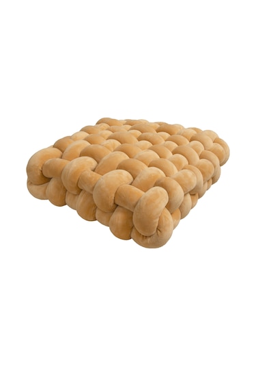 Kare Dokuma Yumuşak Kalın Kanepe Yastık Hazır Erişte Yastık Bulut Yastık El Sırt Yastık Elyaf Beyaz- Deve Tüyü