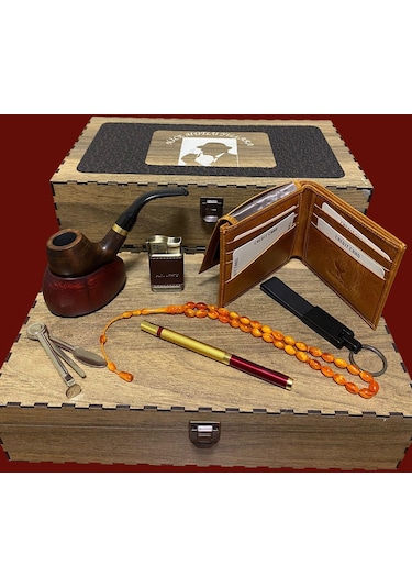 Pipsan Pipo Ahlat Ağacı Balsa Filitreli Çakmaklı Cüzdan Anahtarlık Tesbih Set 605737-539255