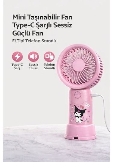 Mini Taşınabilir Fan Type-c Şarjlı El Tipi Soğutucu Sessiz Güçlü Fan