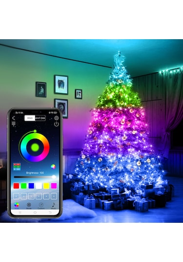 Singree Müzikle Renk Değiştiren 5 Metre 50 Led Rgb Bluetooth Işık Şeridi, Usb Güçlü, Su Geçirmez Diğer