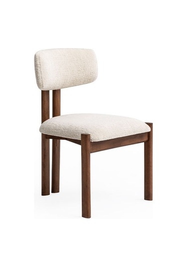 Espoo İskandinav Ahşap Bohem Sandalye Ceviz - Beyaz