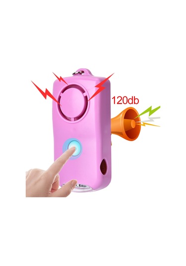 120db Yaşlı Kız Çocuk Kişisel Güvenlik Alarmı Kendini Savunma Alarmı Led Işıklı Anahtarlık