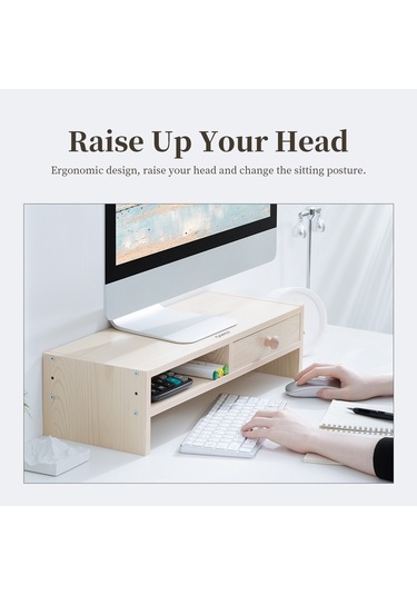 Sones Orıco Msr-02-wd-bp Ahşap Desenli Bilgisayar Monitörü Tutucu, Boyut: 50 X 20 X 13,5 Cm