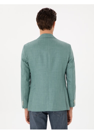 Cacharel Mint Slim Fit Yün İpek Karışımlı Blazer Ceket Mınt