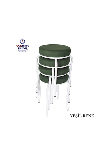 Tabure (Beyaz Ayaklı) (4 Adet) - Mutfak Balkon Taburesi