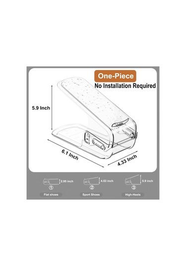 Suofeng Şeffaf Ayarlanabilir Ayakkabı Rafı - Giyim Dolabı Alanını Maksimize Eden Organizatör 1 Adet ŞEFFAF