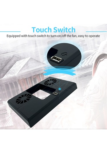 Qingmipy Xbox Series X İçin Arka Takılı Oyun Konsolu Soğutucu Fan, Dokunmatik Anahtar Ve 2lü 5300prm Hızlı Soğutma Siyah