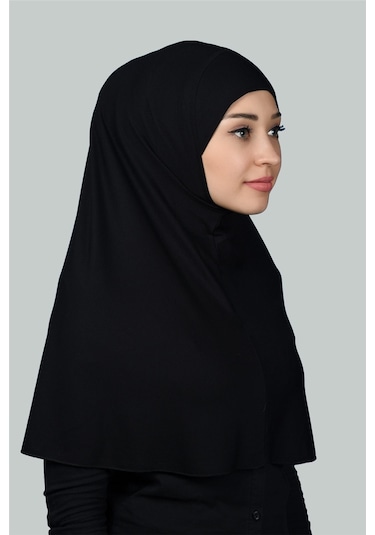 Hazır Türban Pratik Eşarp Tesettür Hijab - Namaz Örtüsü Xl Siyah