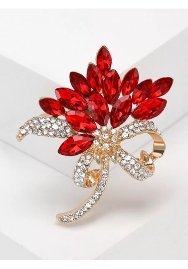 Fashion Jewelry Çiçek Broş Takı 170099283 Kırmızı