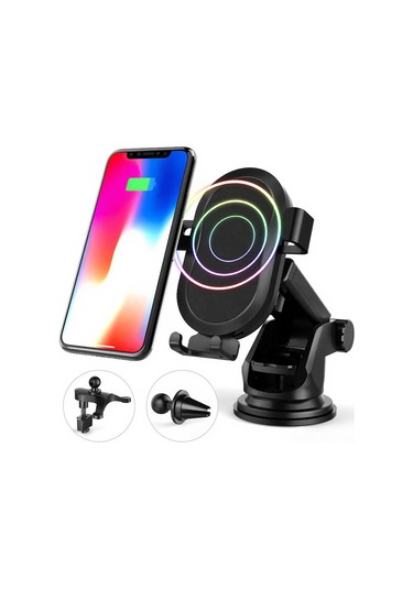 Youmex Dodocool 10w Hızlı Kablosuz Araç Şarj Cihazı Kütleçekli Tutucu - Dashboard/sınıf Camı Emici + 2 Havalandırma Grili + 1m Micro-usb Kablosu - Qi Uyumlu Telefonlar İçin Siyah