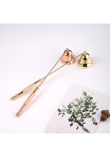 Tenfowee 3'lü Paslanmaz Çelik Mum Söndürücü Seti: Halka Kapağı, Makas Ve Çeker - Evde Mum Bakımı Araçları Altın