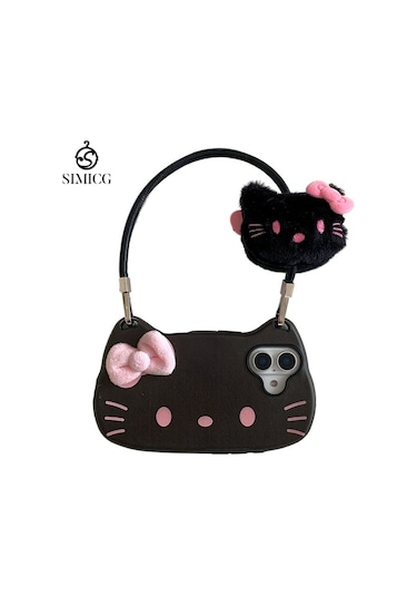 Karikatür Hello Kitty Telefon Kılıfı İp15 Pro Max Siyah