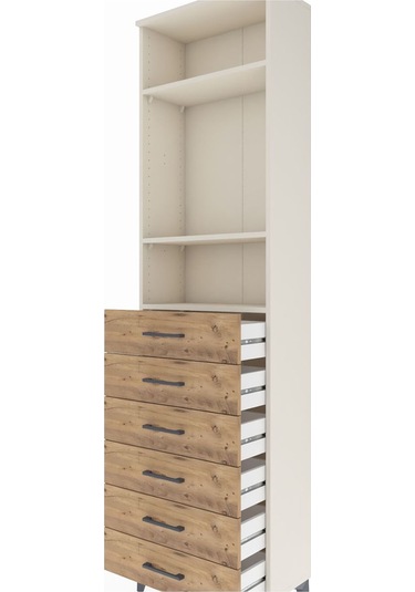 Arges Dolap 3 Raflı 6 Çekmeceli 60x30x221 Aytaşı-çam Aytaşı