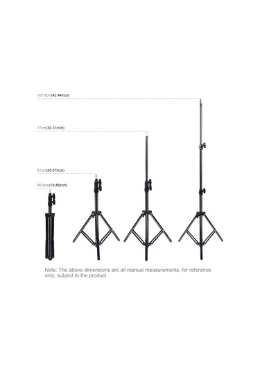 Sones Puluz 1.1m Yükseklik Tripod Montaj Tutucu Vlog Video Işık Canlı Yayın Kitleri İçin