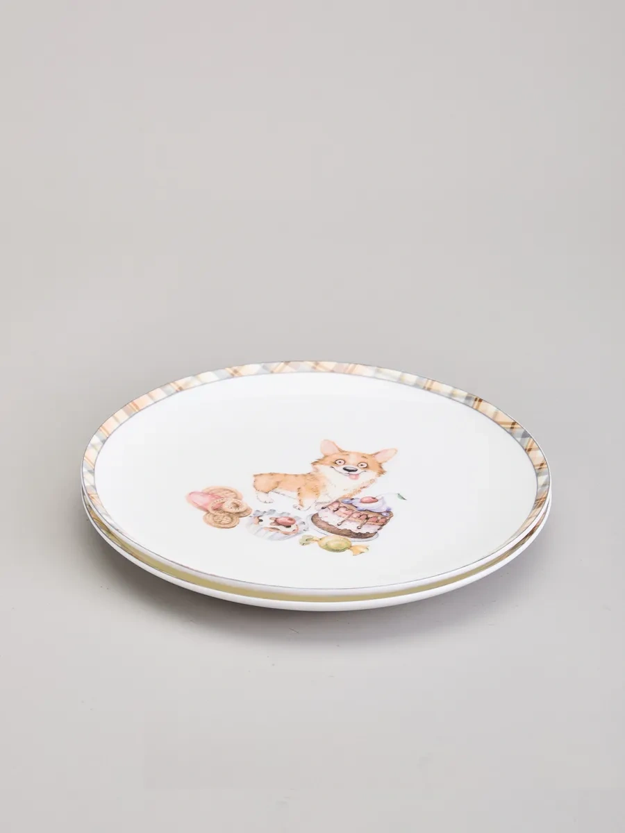 Lefard 2 Adet 20,5 Cm Porselen Tabak Takımı "en İyi Dostlar" 349381999 Beyaz