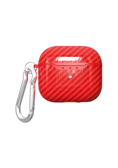 Noktaks - Airpods 3. Nesil Uyumlu - Kılıf Darbelere Karşı Dayanıklı Silikon Kılıf Airbag 05 - Kırmızı - T19734 Kırmızı