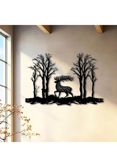 Suntek Geyik Asılı Tabela Sergileme Sanat Eseri Çiftlik Evi Orta