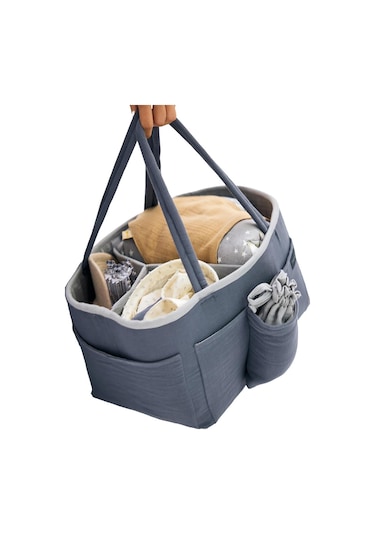 Miniboni Müslin Anne Organizer Çanta - Gri Standart Gri