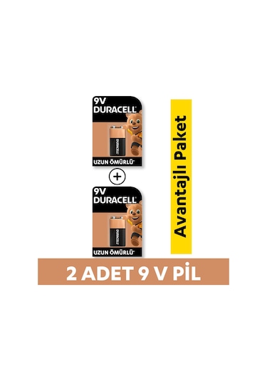 Duracell Alkalin 9 Volt Pil 2'li Paket