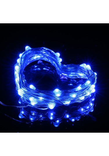 Neevoyu Mavi Işık 3m 30 Led 4.5v Pilli Ip65 Su Geçirmez Işık Zinciri - Romantik Ve Festivite Ortamı Mavi