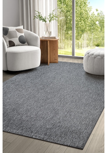 Elit Premium Sisal Jut Halı 1016 - Antrasit Hasır Dokuma Antrasit-krem Krem