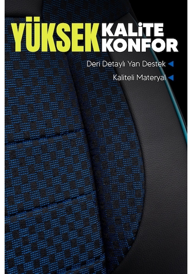 Smrautoaccessory Pam Serisi Oto Koltuk Kılıfı Mavi