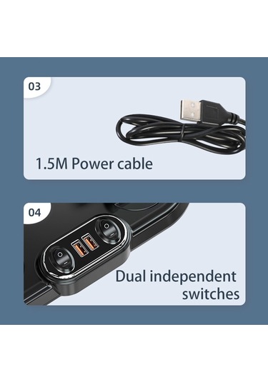 F622u Araba Yaratıcı Katlanabilir Döndürülebilir Çift Kafa Elektrikli Soğutma Fanı Çift Usb Şarj Portu, Stil: 24v Çakmak