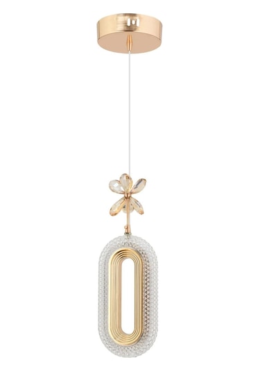 Led Alfa Tekli Gold Ledli Kristal Taşlı Led Avize Oturma Odası Yatak Odası Koridor Gold