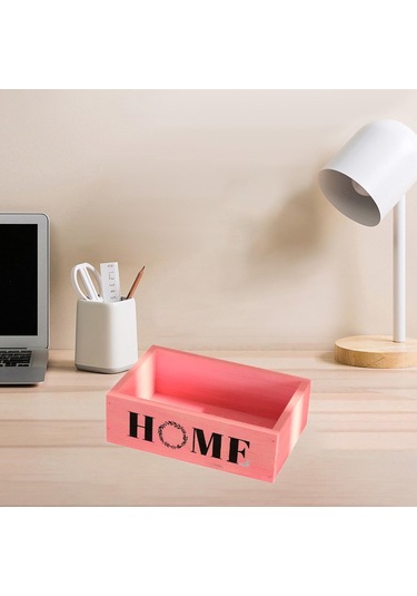 Homyl Ahşap Saksı Kutusu Dekorasyon Retro Çiftlik Evi Pembe