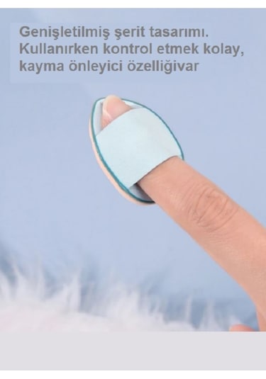 Malinka Mini Puf Parmak Yüz Makyaj Göz Altı Kapatıcı Kuru Islak Bez Süngeri 3 Adet