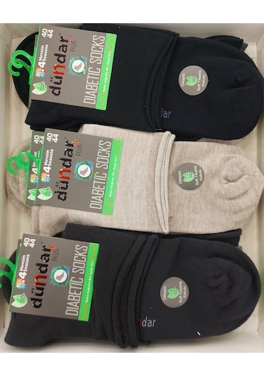 Dündar 5985 Erkek Bambu Kısa Konç Diyabetik Çorap 12 Adet 001