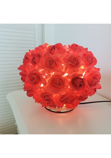 İskandinav Gül Masa Lambası Yaratçıbasit Kırmızı Açık Kırmızı