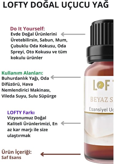 Lofty Pudra Amber Bahçe Gülü Uçucu Yağ Buhurdanlık Esansı Oda Kokusu 10 ML