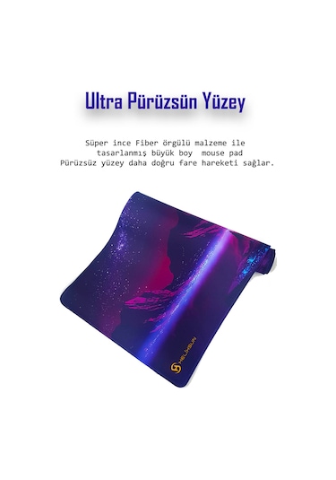 Helixsun 90x40 Cm Xxl Gamings Oyuncu Mousepad Mor Uzay